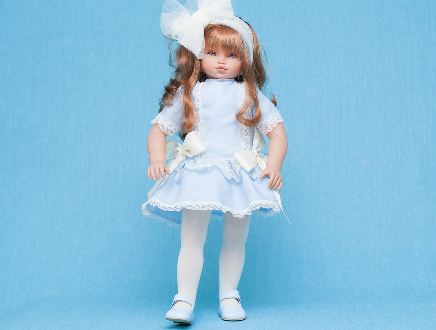 Кукла Эли в голубом платье, 60 см.  